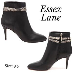 NWOB Women's 4" Stiletto Black Leopard Ankle Boot Side-Zipper SZ 9.5